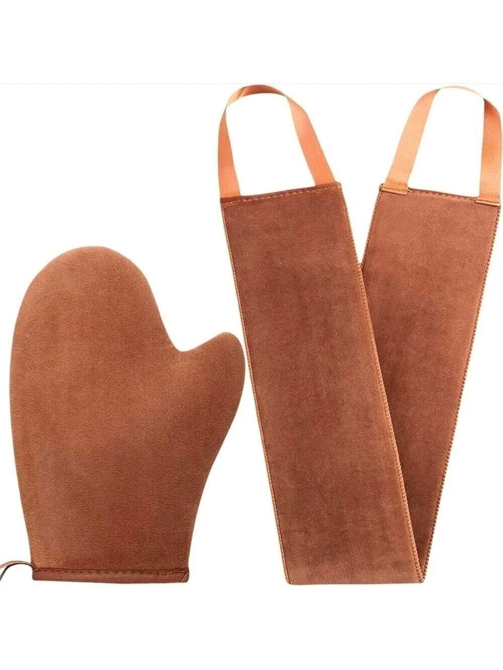 Brown Exfoliating Mitt and Back Scrubber Set